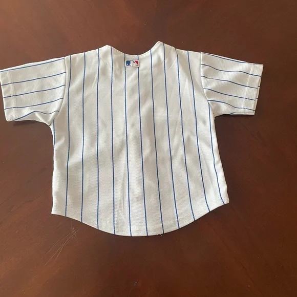 Majestic Cubs Kids White and Blue Pinstripe Jersey, Sz 18 Mos - Picture 2 of 6